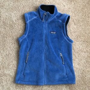 Vintage Patagonia Vest Womens small Polartec Regulator Fleece Zip Made USA blue